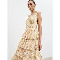 Pretty Lavish Fiore Tie Ruffle Midaxi Dress - Ditsy Floral