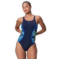 Speedo Womens Hyperboom Splice Muscleback One Piece - Blue