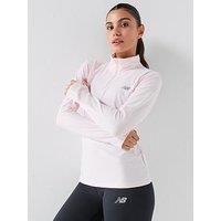 New Balance Womens Training Sport Essentials Space Dye Quarter Zip - Pink