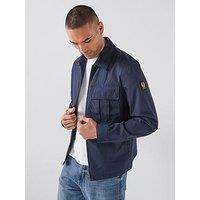 Belstaff Cargo Cotton Zip Overshirt - Navy