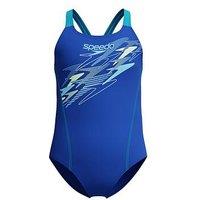 Speedo Girls Medley Logo Medalist One Piece - Blue