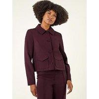 Roman Smart Buttoned Pocket Jacket - Burgundy
