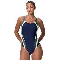 Speedo Womens Quantum Rib Splice One Piece - Blue