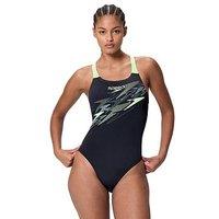 Speedo Womens Medley Logo Medalist One Piece - Dark Grey