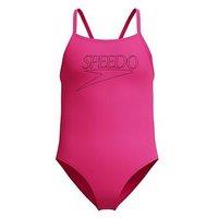 Speedo Girls Endurance Logo Thinstrap One Piece - Pink