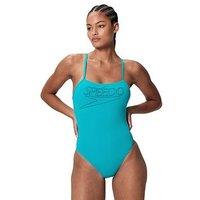 Speedo Womens Endurance Logo Thin Strap One Piece - Blue