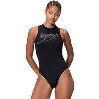 Speedo Womens Endurance Logo Hydrasuit One Piece - Dark Grey