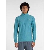 New Balance Mens Training Space Dye 1/4 Zip Top - Green
