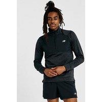 New Balance Mens Running Athletics Heat Grid 1/2 Zip Top - Black
