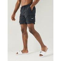 Nike Mens 7Inch Full Lined Cargo Swim Shorts - Black