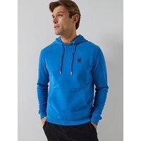 Belstaff Left Chest Patch Logo Regular Fit Overhead Hoodie - Blue