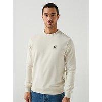 Belstaff Left Chest Patch Logo Regular Fit Crew Sweat - Natural