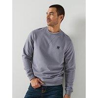 Belstaff Left Chest Patch Logo Crew Sweatshirt - Grey