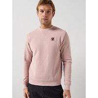Belstaff Left Chest Patch Logo Crew Sweatshirt - Pink