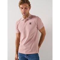 Belstaff Left Chest Patch Logo Regular Fit Polo Shirt - Pink