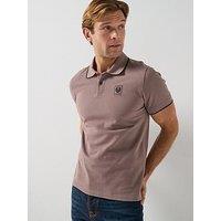 Belstaff Patch Logo Tipped Polo Shirt - Brown