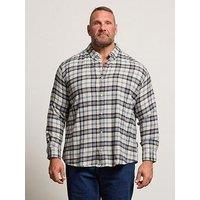 Badrhino Long Sleeve Check Shirt - White