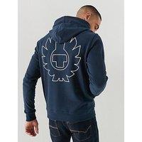 Belstaff Border Large Back Logo Hoodie - Navy