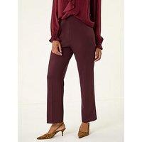 Roman Straight Leg Ponte Trouser - Wine