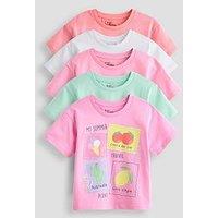 The Very Collection Girls 5 Pack T-Shirts - Multi
