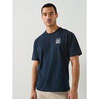 Belstaff Expedition Mountain Logo Back Print T-Shirt - Dark Blue