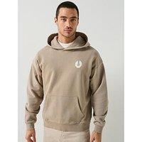 Belstaff Competition Large Back Arch Logo Hoodie - Dark Beige