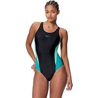 Speedo Womens Colorblock Splice 20 One Piece - Dark Grey