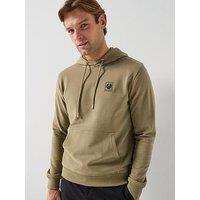 Belstaff Left Chest Patch Logo Regular Fit Hoodie - Light Khaki