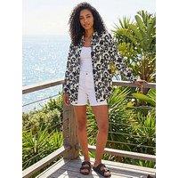 Roman Floral Swirl Print Collared Shirt - Black