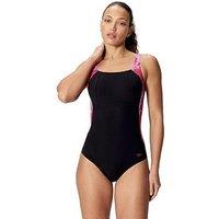 Speedo Womens Print Luna Lustre One Piece - Dark Grey
