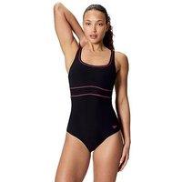 Speedo Womens Solid Contour Eclipse One Piece - Dark Grey