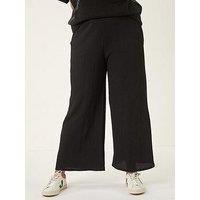 Roman Curve Textured Stretch Trousers - Black