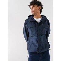 Belstaff Cargo 4 Pocket Hooded Cotton Jacket - Navy