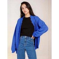Little Mistress Knit Scallop Cardigan - Blue