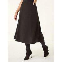 Roman Petite Suede A-Line Skirt - Black