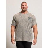 Badrhino Acid Wash Skull T-Shirt - Grey