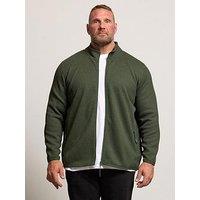 Badrhino Textured Zip Thru Sweatshirt - Green