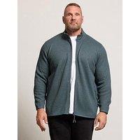 Badrhino Textured Zip Thru Sweatshirt - Beige