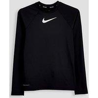 Nike Girls Swim Long Sleeve Hydroguard T Shirt - Black