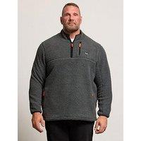 Badrhino Sherpa Quarter Zip Sweatshirt - Grey
