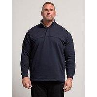 Badrhino Quilted Half Zip Sweatshirt - Blue