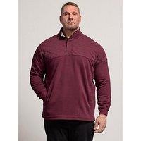 Badrhino Quilted Half Zip Sweatshirt - Red