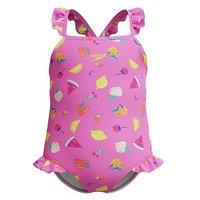 Speedo Girls Print Frill Thinstrap One Piece Swimsuit - Pink