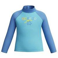 Speedo Boys Long Sleeve Print Rash Guard - Blue