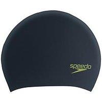 Speedo Junior Long Hair Silicone Swimming Cap - Black