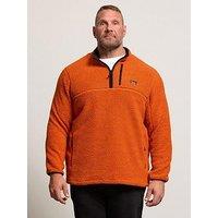 Badrhino Sherpa Quarter Zip Sweatshirt - Orange