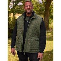 Badrhino Diamond Quilted Gilet - Green