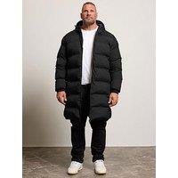 Badrhino Longline Puffer Jacket - Black