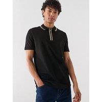 Ps Paul Smith Regular Fit Zip Zip Placket Polo Shirt - Black