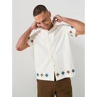 Ps Paul Smith Casual Fit Short Sleeve Tile Print Shirt - White
